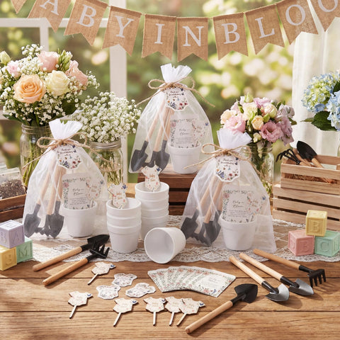Amyhill Baby in Bloom white organza bags hold keepsakes with a delicate touch.