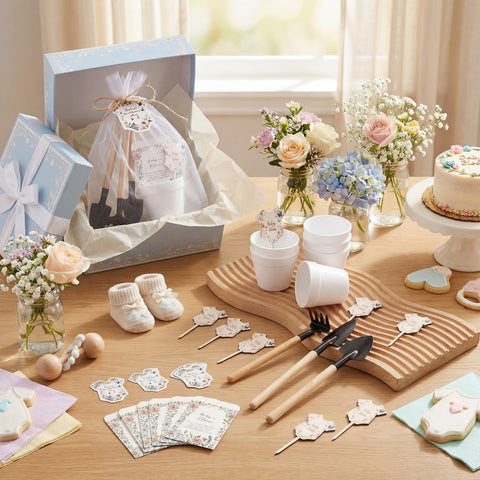 Amyhill Baby in Bloom twine ties gift packaging for a rustic vibe.