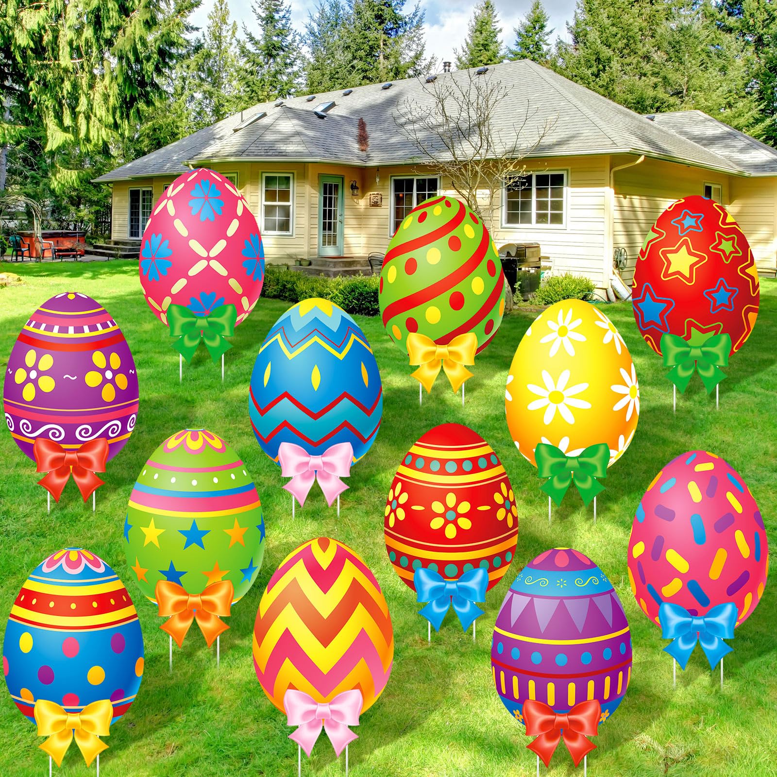 Amyhill corrugated plastic eggs deliver vivid 3D display.