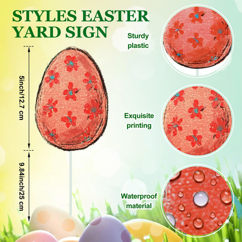 Amyhill Easter Egg Planter Stake double-sided display improves garden visibility.