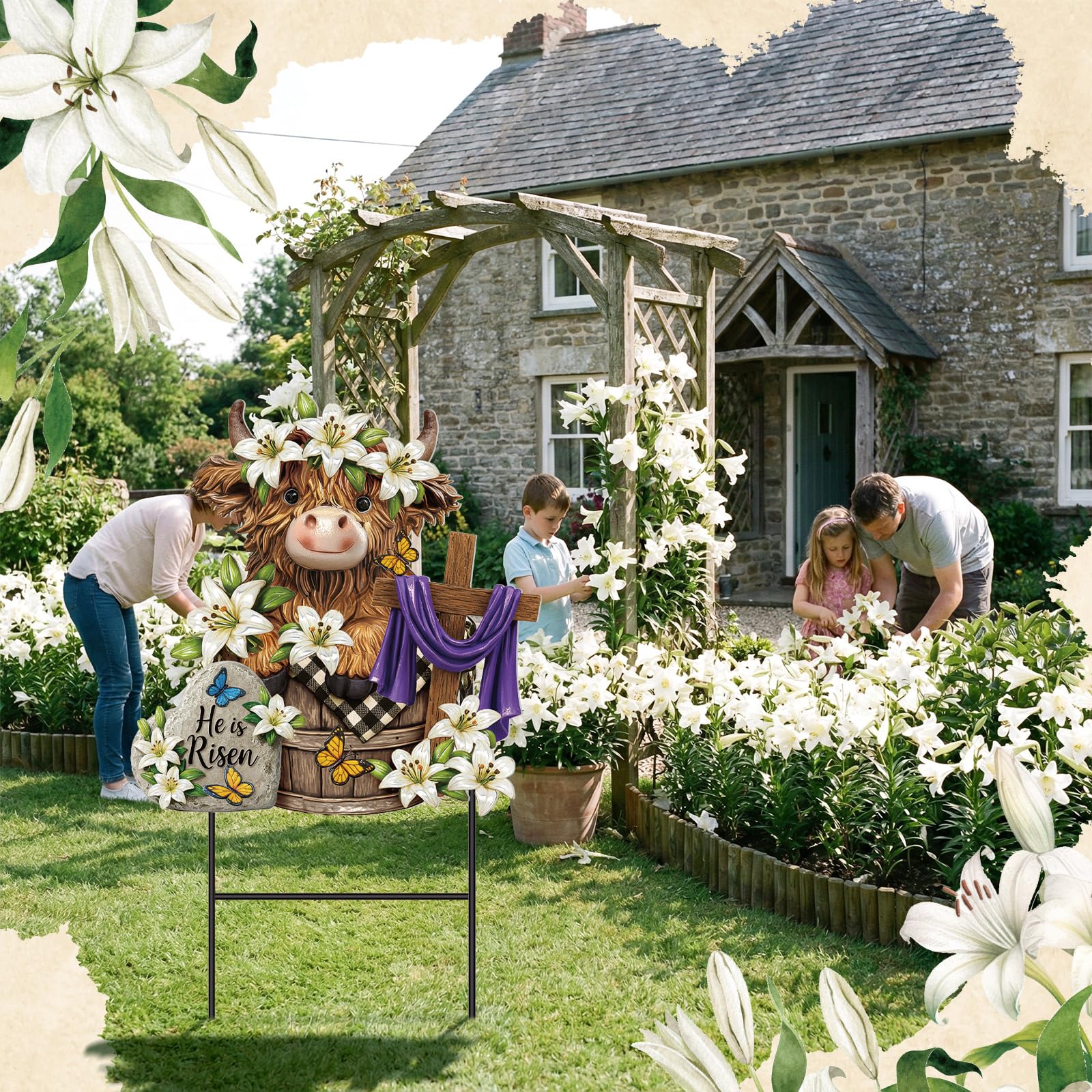 Amyhill Easter garden decor for lawn, patio or path to guide guests.