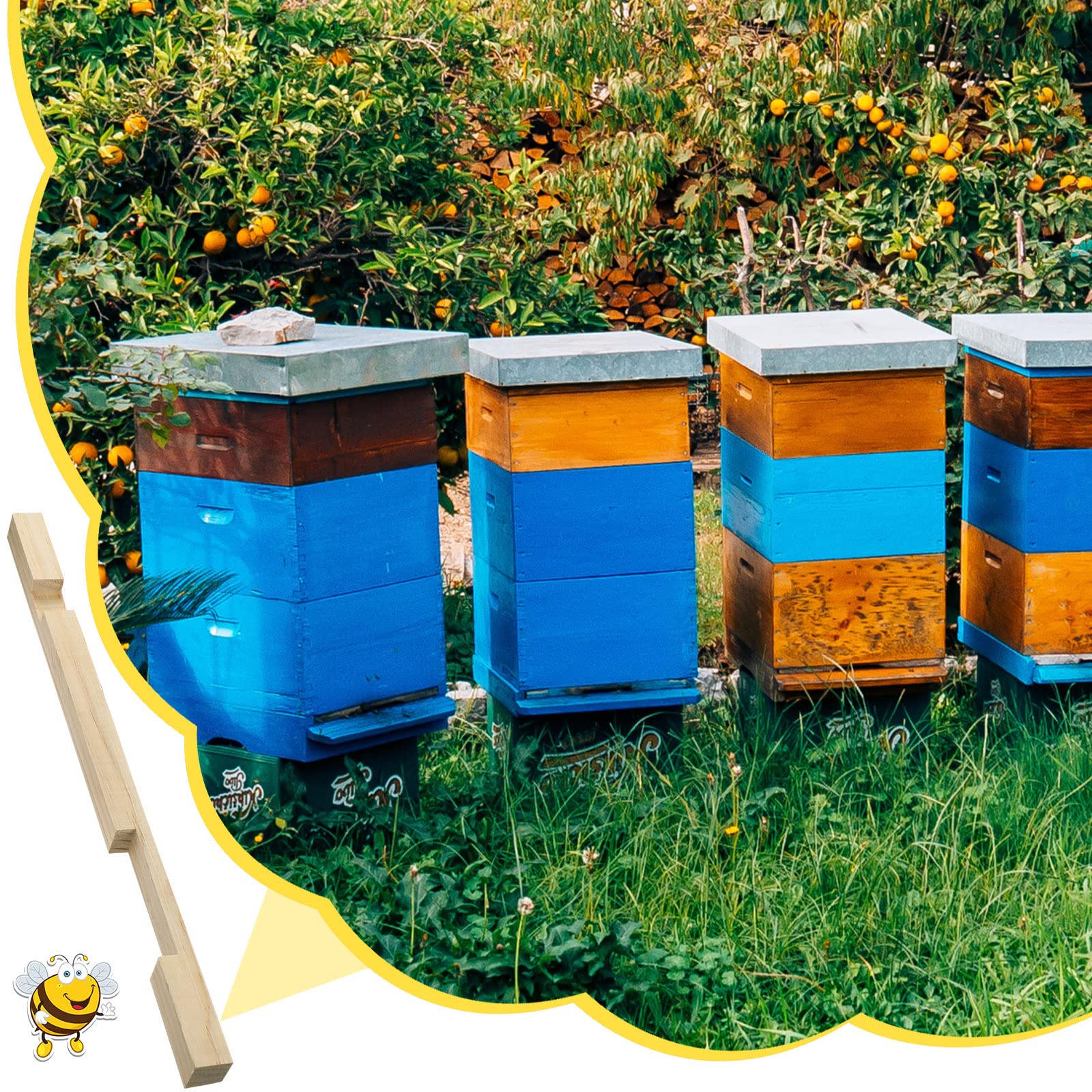 Amyhill entrance protector blocks mice and robbers while keeping hive access clear