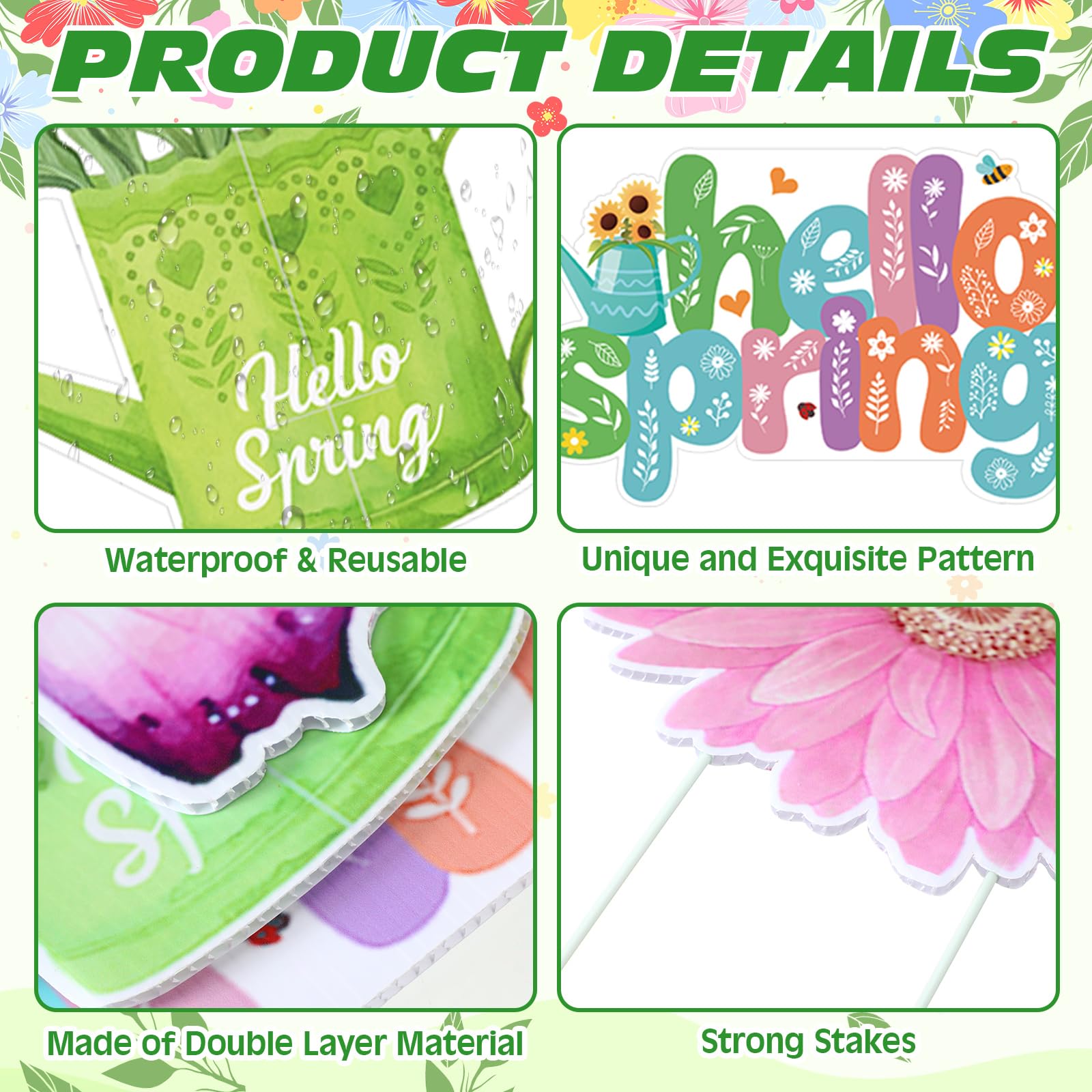 Amyhill Hello Spring gnome yard sign adds porch charm.