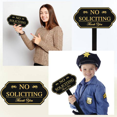 Amyhill gold finish sign adds decorative appeal while warning visitors.