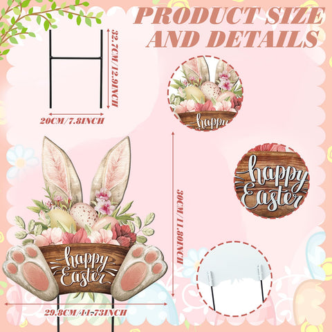 Amyhill metal Easter stake withstands weather for durable outdoor decorating.