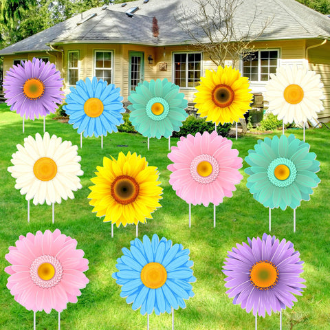 Amyhill spring flower yard sign with stakes for easy outdoor display