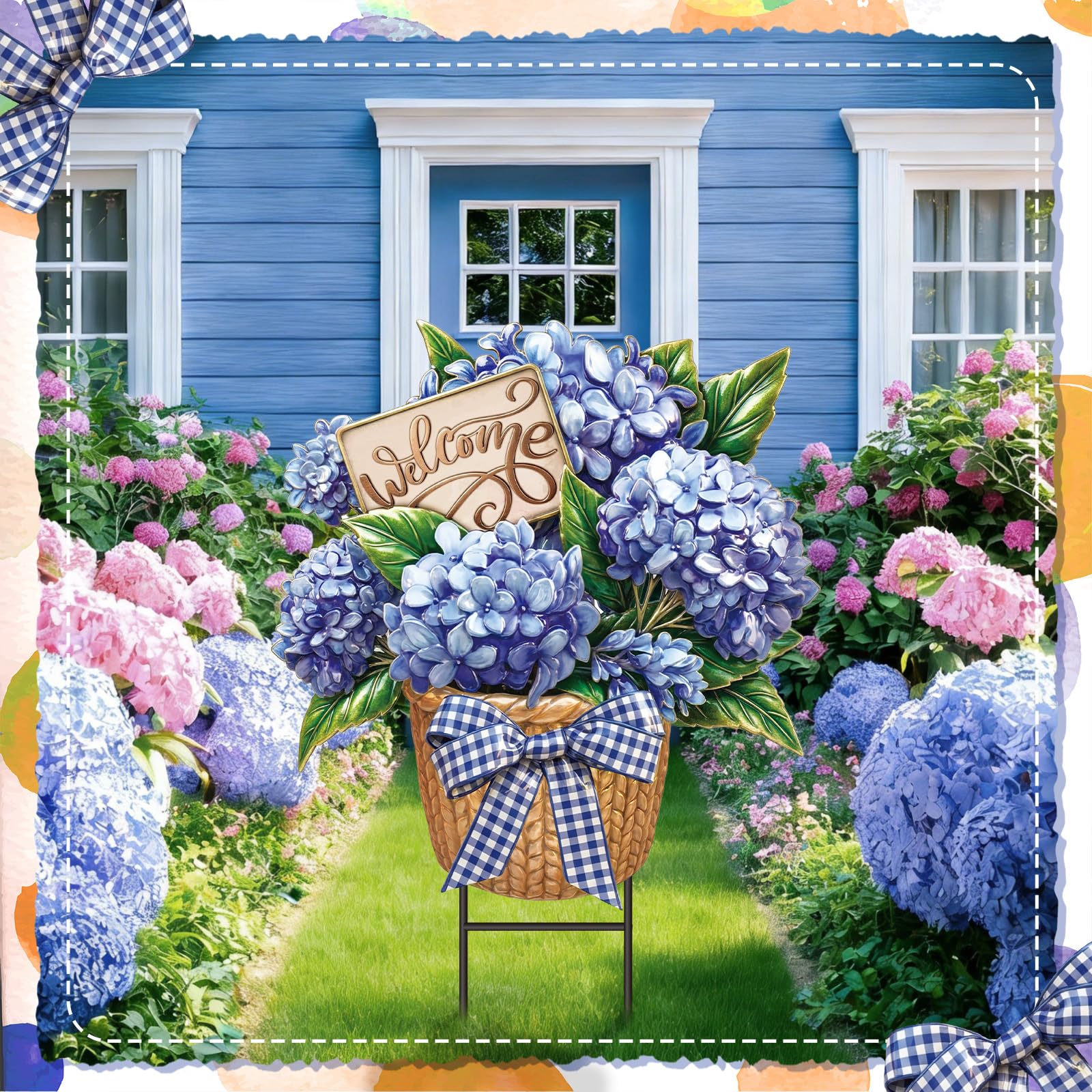 Amyhill welcome sign stake creates a charming pathway accent for yards.