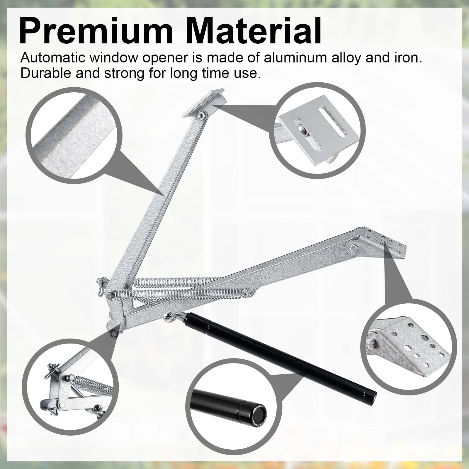 Amylove aluminum alloy vent opener construction highlighting robustness and rust resistance