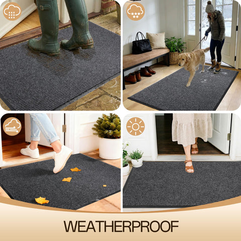Amyracel Front Door Mat easy-clean surface enables quick vacuuming.
