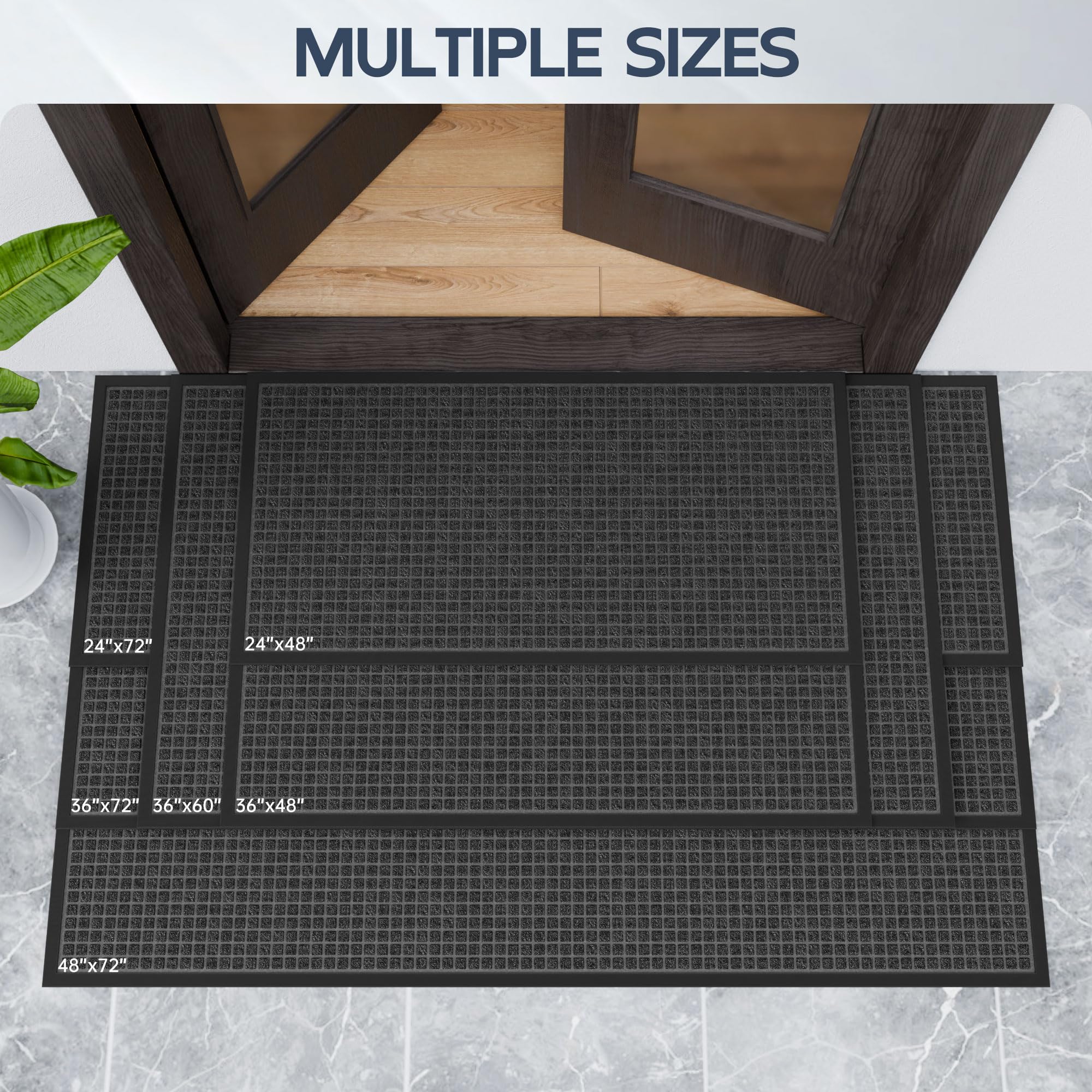 Amyracel durable doormat withstands high traffic while keeping dirt outside.