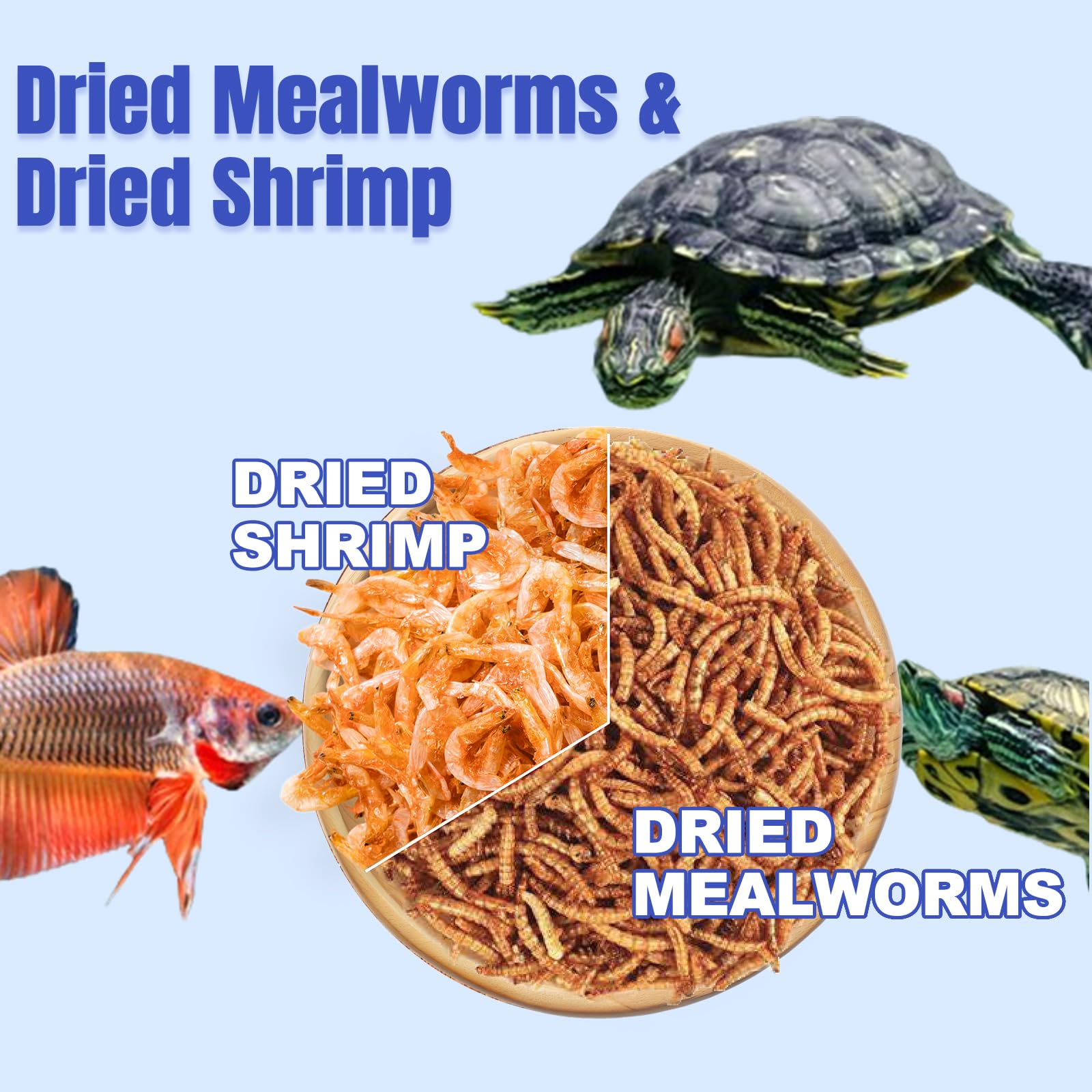 Dried mealworms high-protein treats for chickens and backyard birds by Amzey.