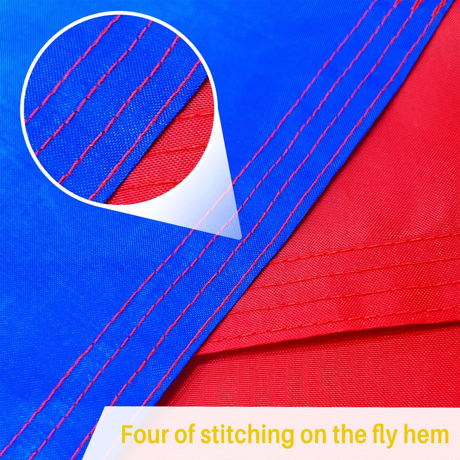 AMZFLAG four-row stitching flag, sturdy seams ensure longevity on windy days.