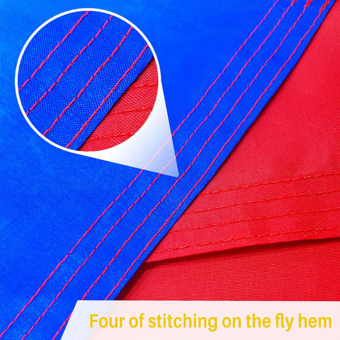 AMZFLAG four-row stitching flag, sturdy seams ensure longevity on windy days.
