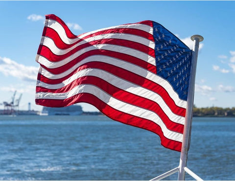 AMZFLAG heavy-duty flag endures windy conditions with reinforced stitching and sturdy brass grommets.
