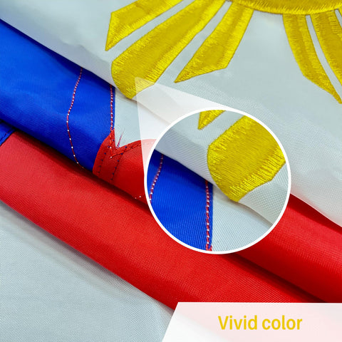 AMZFLAG heavy-duty Philippines flag with brass grommets, built for outdoor wear.