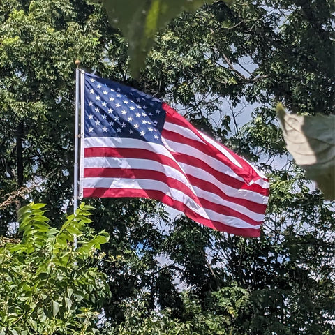 AMZFLAG heavy-duty polyester flag suitable for windy outdoor use.