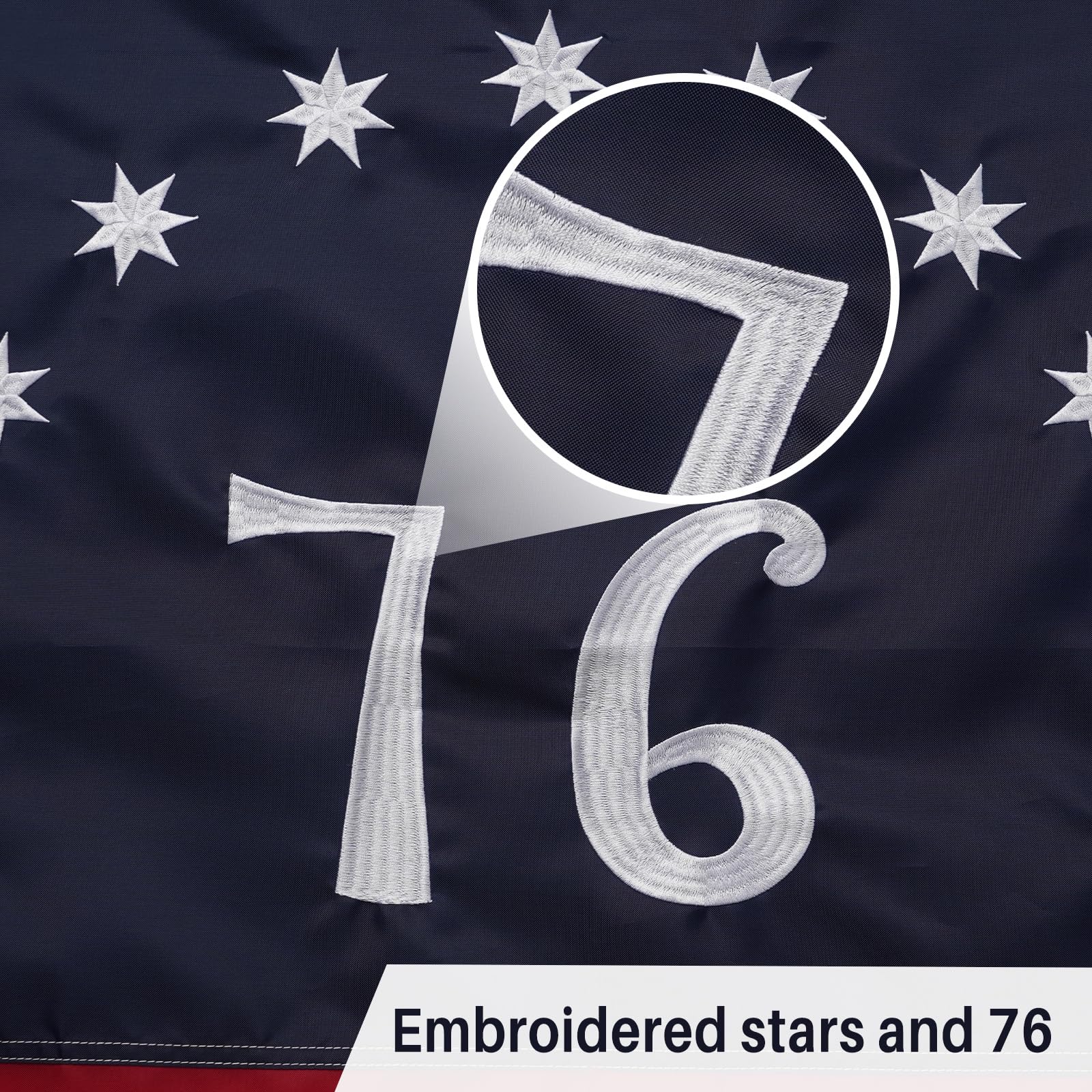 AMZFLAG reinforced header with brass grommets for secure hanging