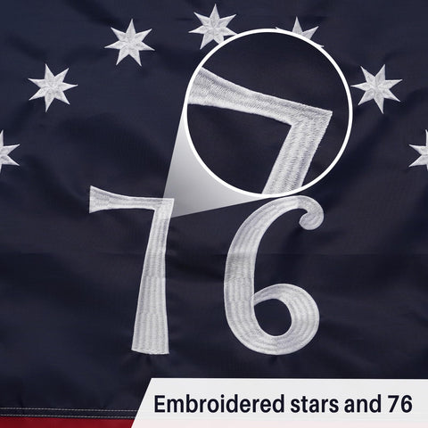 AMZFLAG reinforced header with brass grommets for secure hanging