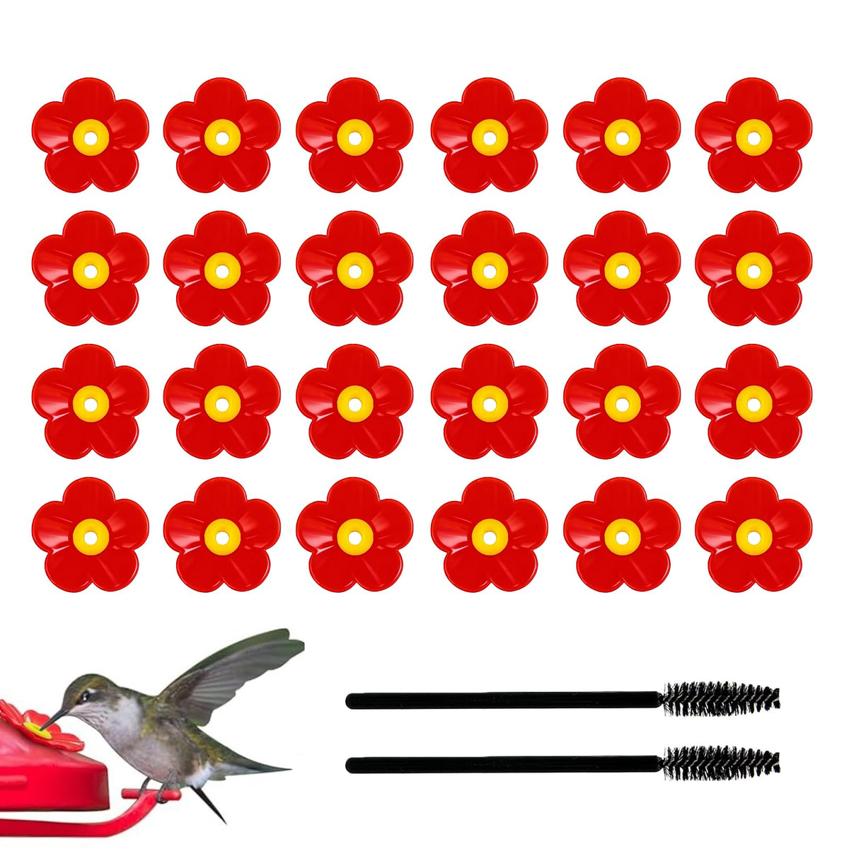 Amzlysdok hummingbird feeder flowers with red petals attract more visitors