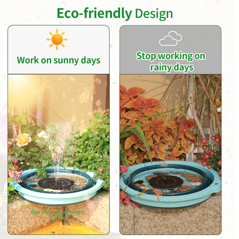 AMZtime fixed brackets keep the fountain centered in a birdbath, reducing splashing.