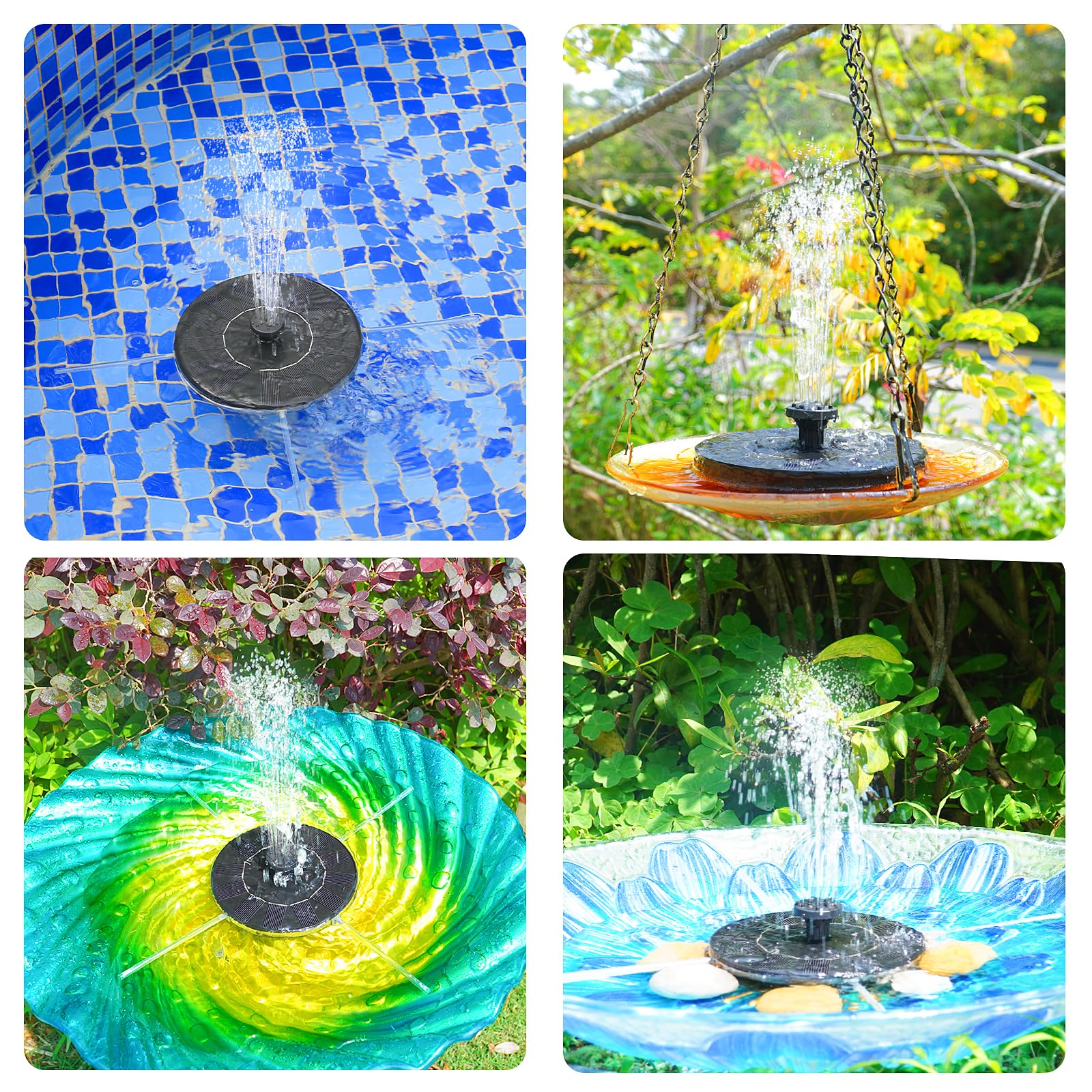 AMZtime garden-pond setup adds dynamic water movement to outdoor ponds and features.