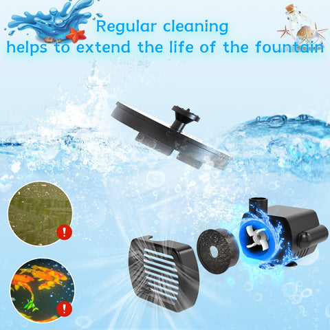 AMZtime bird bath water circulation improves surface movement