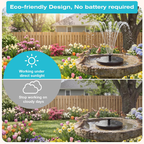 AMZtime four-fixed-rods keep fountain centered and reduce splashing.
