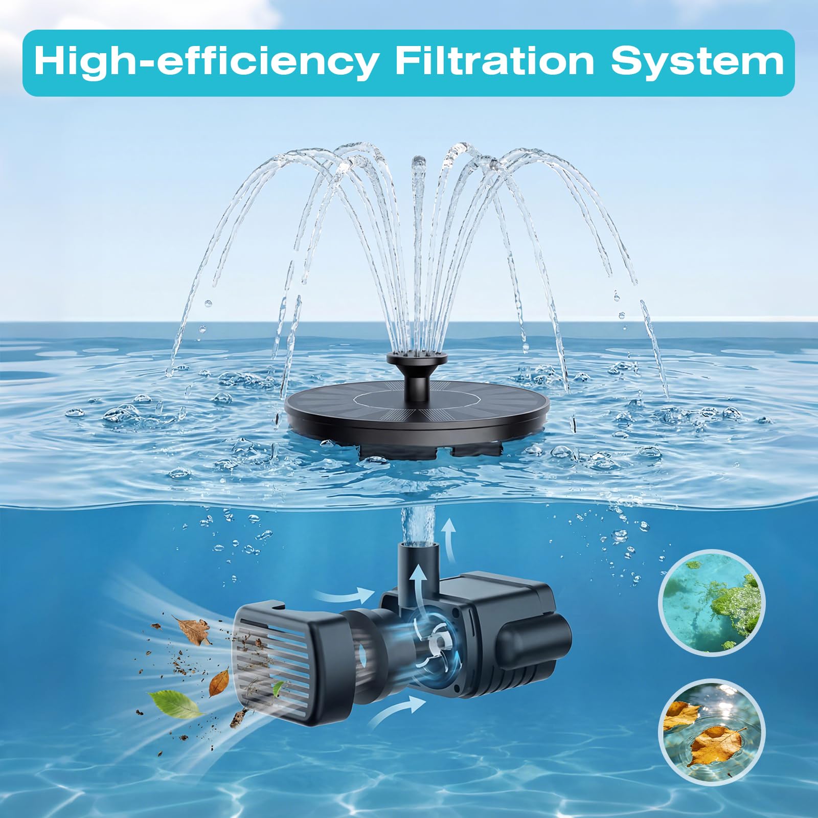 AMZtime solar fountain care tips to minimize splashing in larger baths