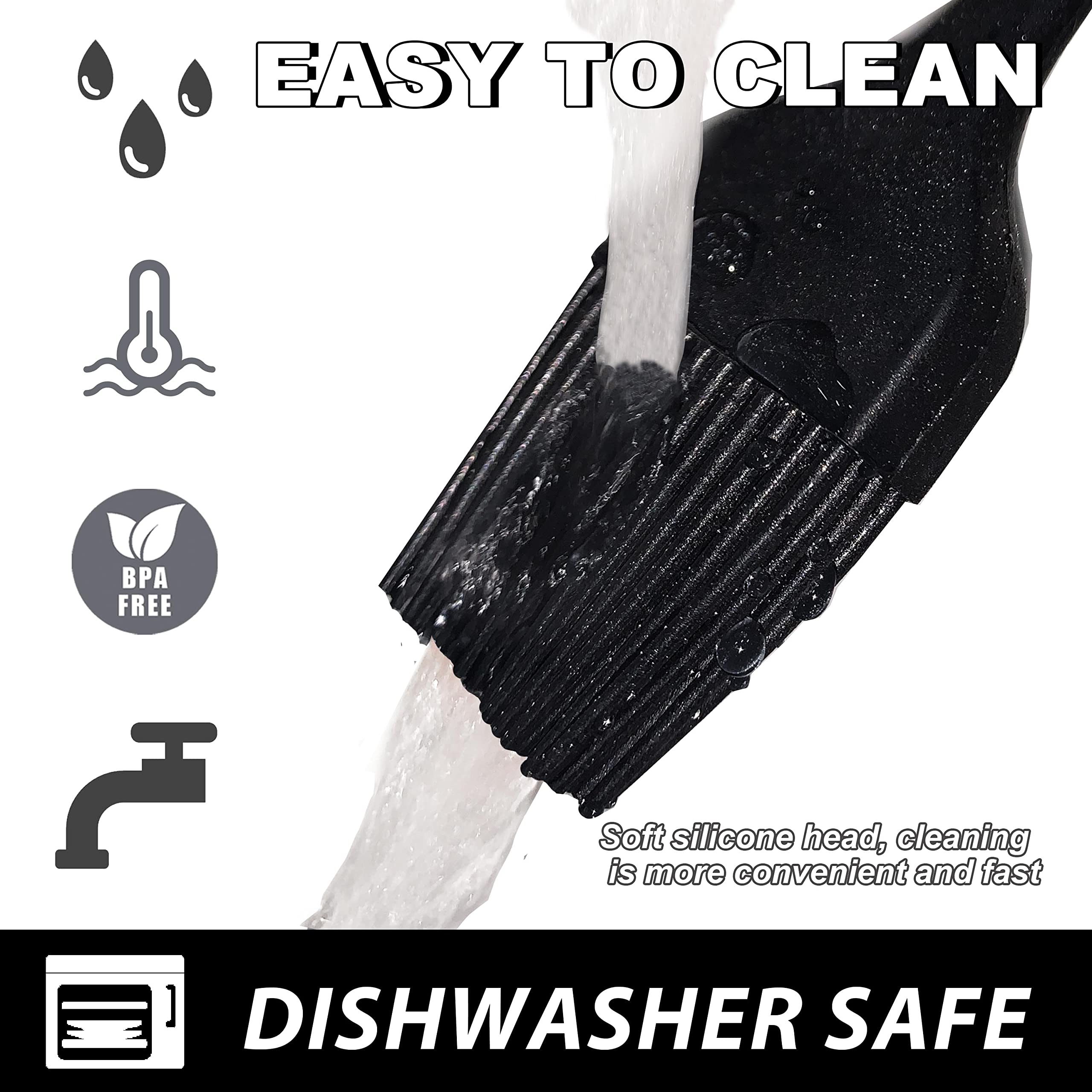 Anaeat dishwasher-safe brush on rack, easy cleanup after cooking.