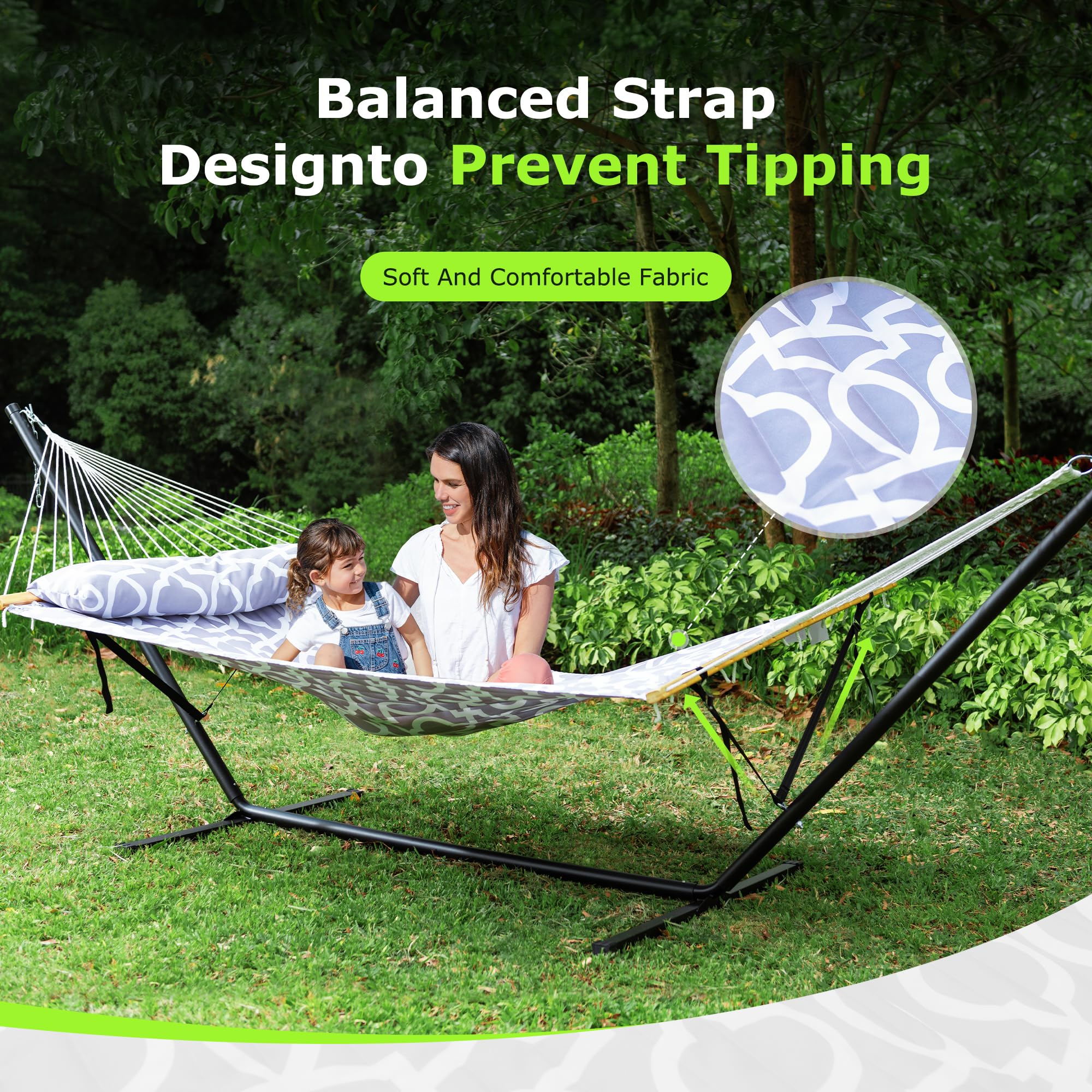ANAGOO hammock chains showing height-adjustment feature for personalized comfort