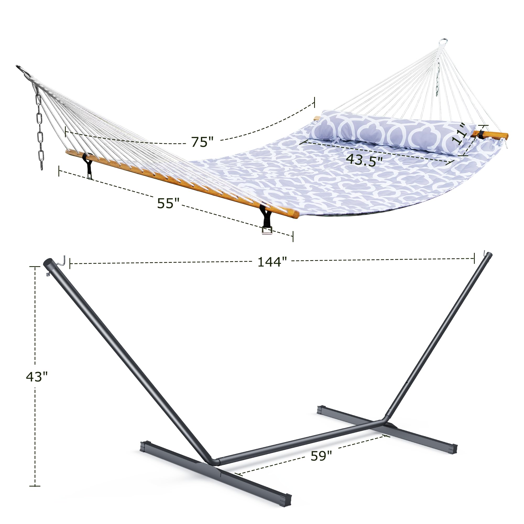 ANAGOO hammock stand with tool-free assembly for quick setup