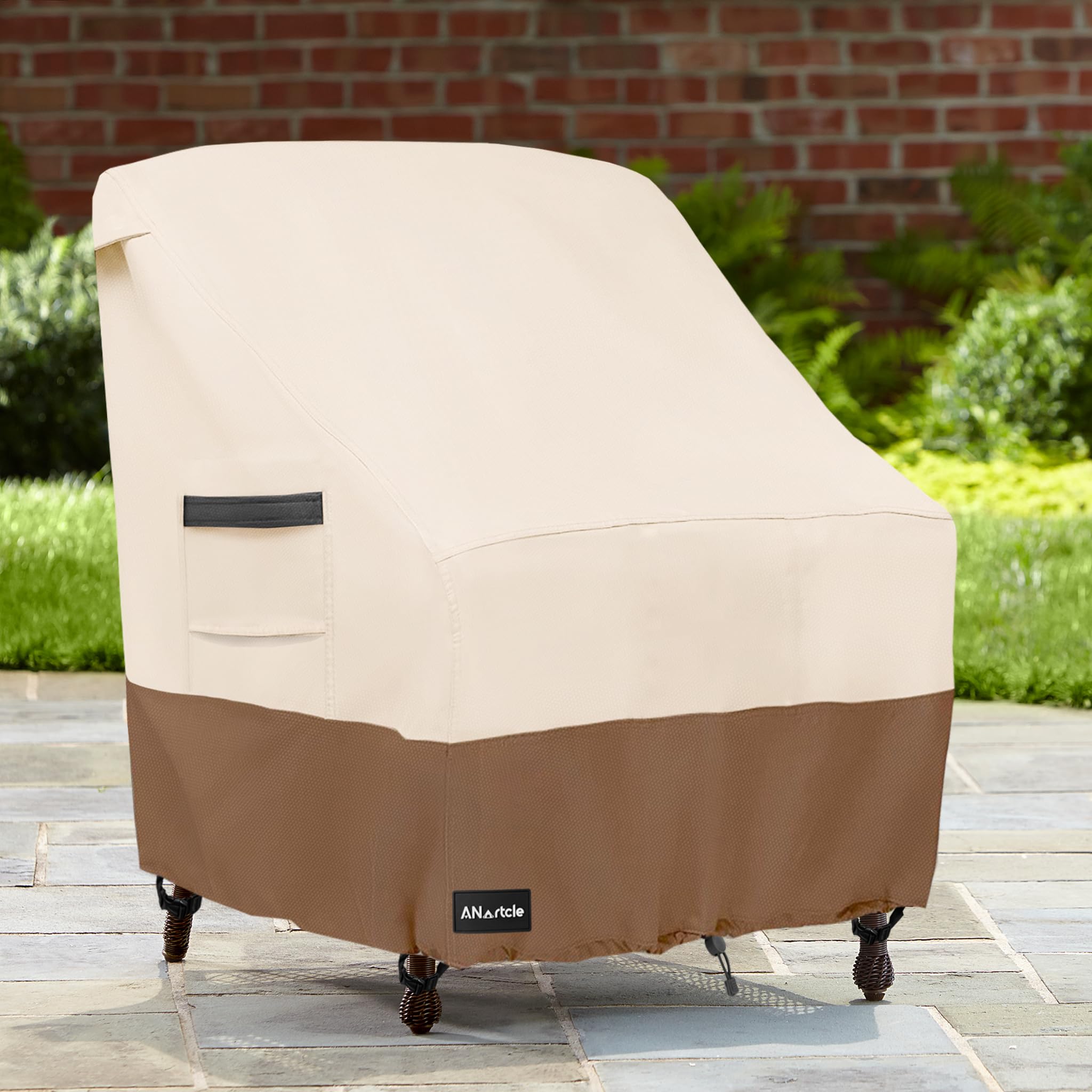 ANartcle chair cover elastic hem cord delivers tight and custom-like fit.