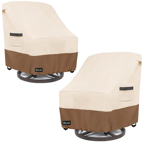 ANartcle outdoor swivel chair cover beige two-pack protects from rain and dust