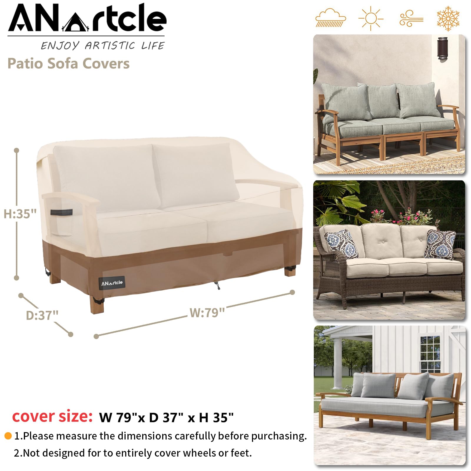 ANartcle waterproof patio cover features laminated undercoating to block rain.
