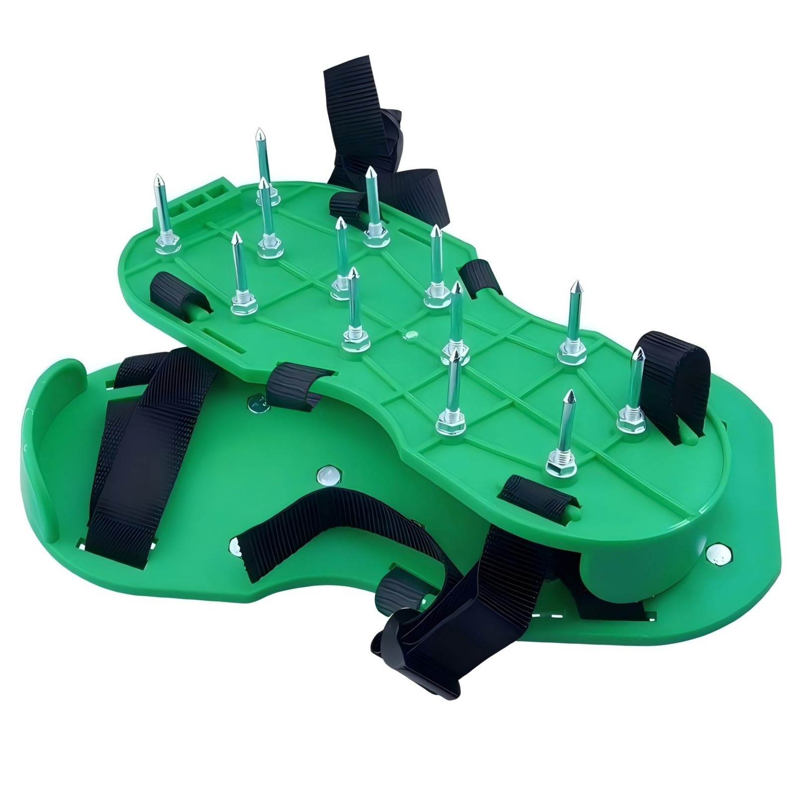 Anazous lawn aerator shoes close-up nails showing durable stainless steel spikes for deep aeration.