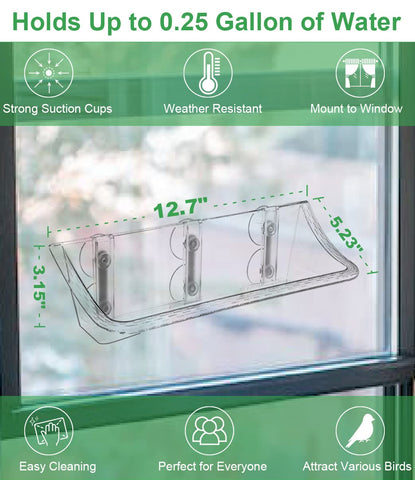 AnBaiMei large feeding tray reduces refills by holding more water and seed