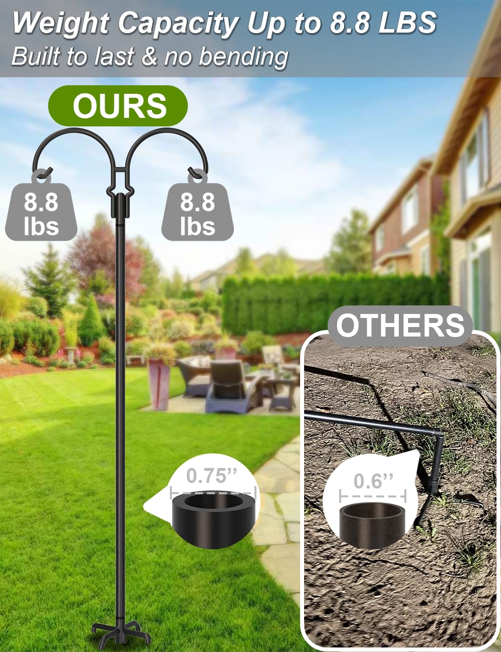 AnBaiMei solar light lantern enhances evening garden ambiance.