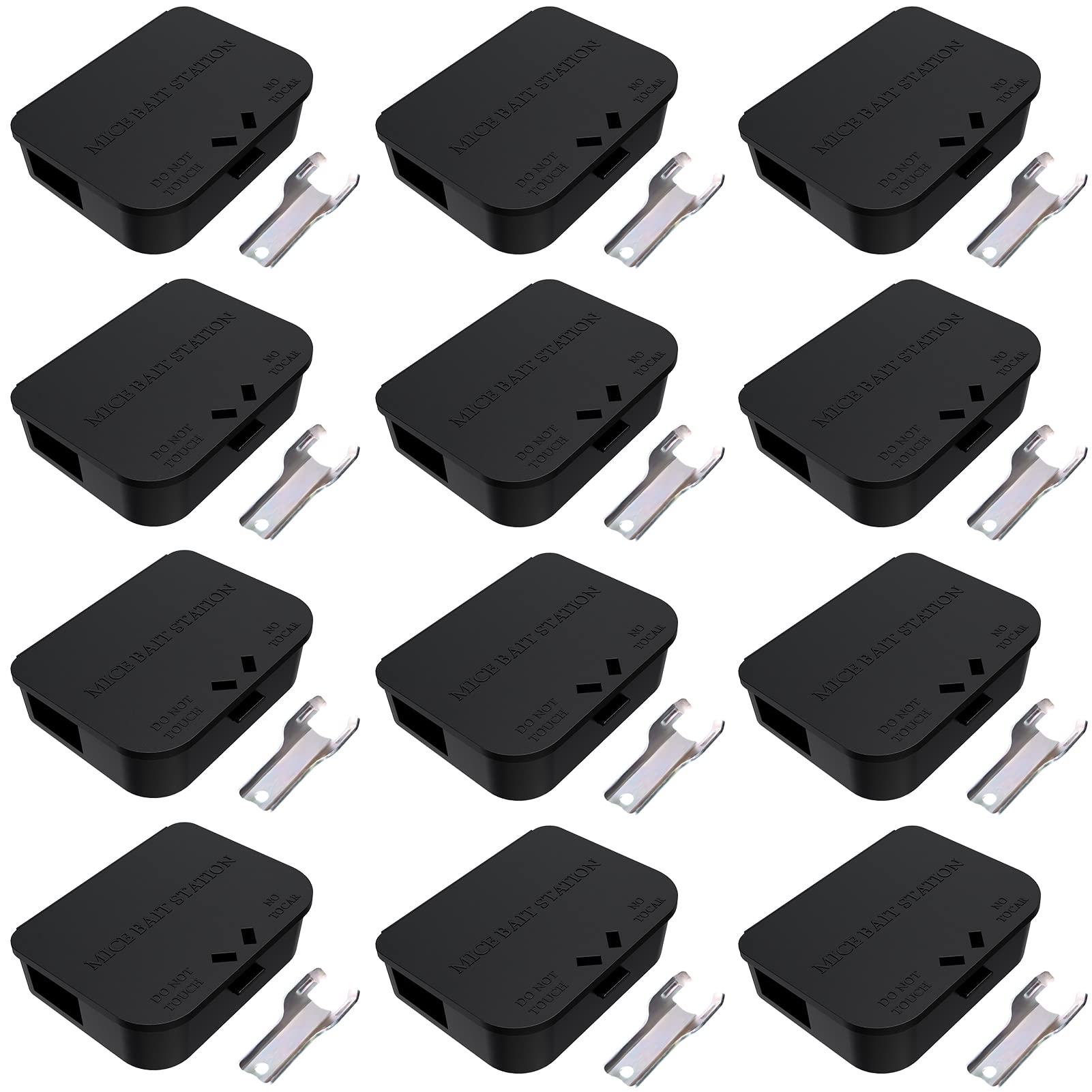 Anblak mouse station 12-pack front view, compact indoor-outdoor design.