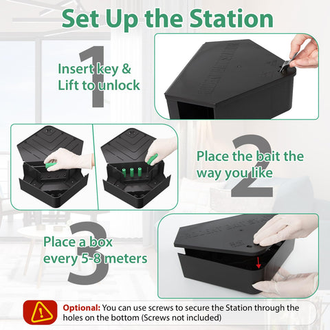 Anblak rat station triangular design enables flush wall mounting.