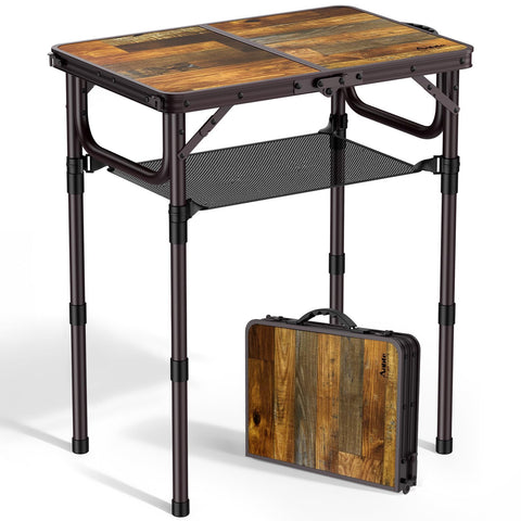 Anbte 2ft camping table folded in briefcase form for easy transport