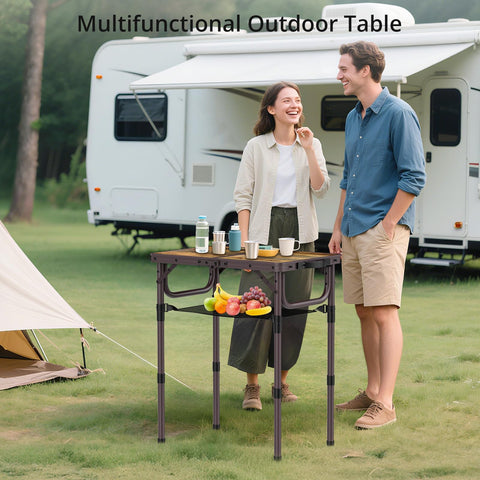 Anbte camping table with 10 inch leg height for ground-level use