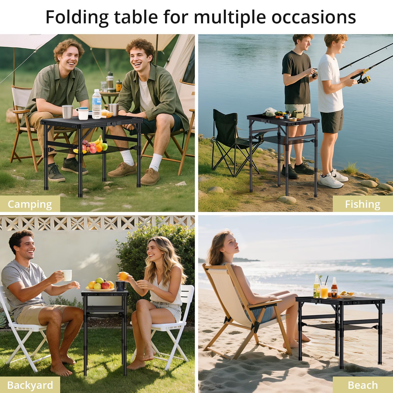 Anbte table folded for compact car trunk storage.