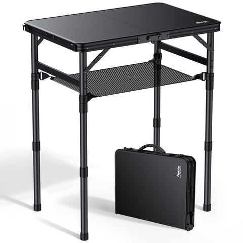 Anbte 2ft folding table tabletop view highlights waterproof surface for outdoor picnics.