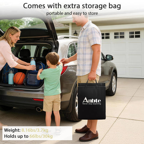 Anbte 66lb capacity keeps the surface steady on uneven ground.