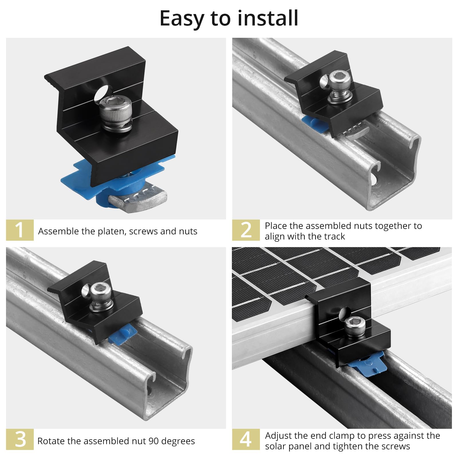 Anbte aluminum bracket offers lightweight, durable roof support.