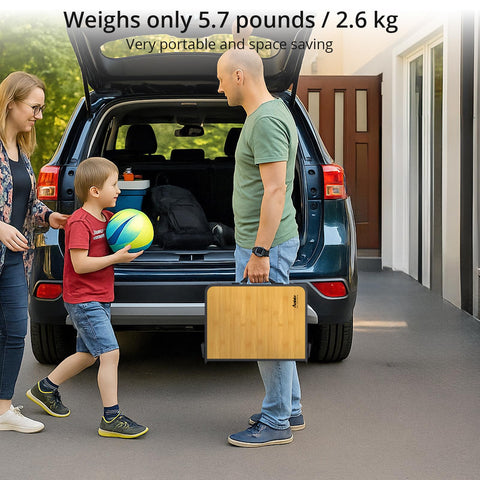 Anbte table supports up to 66 lbs for meals and gear.