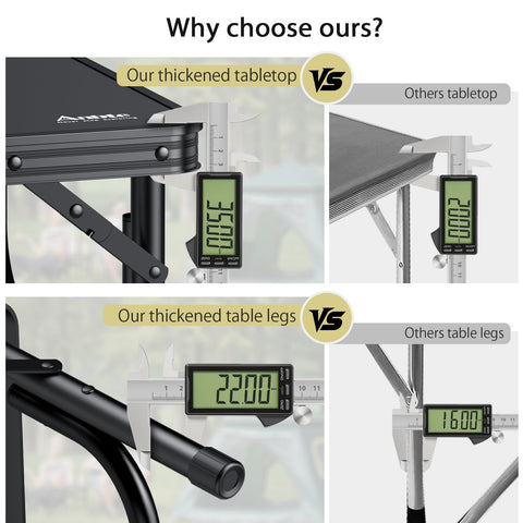 Anbte easy-clean MDF top simplifies cleanup after picnics.