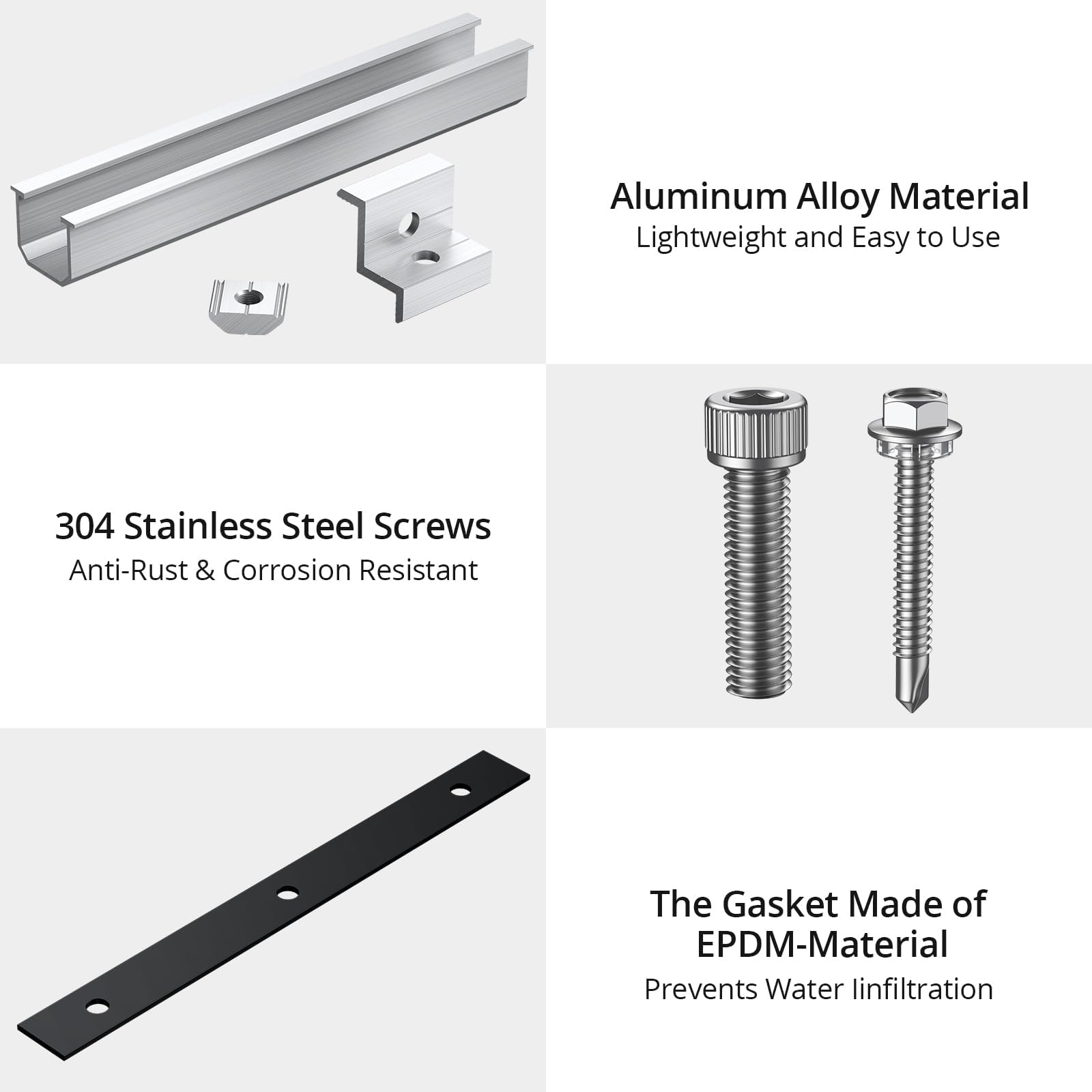 Anbte end clamp 35mm fits 35 mm frame panels for versatile installations.