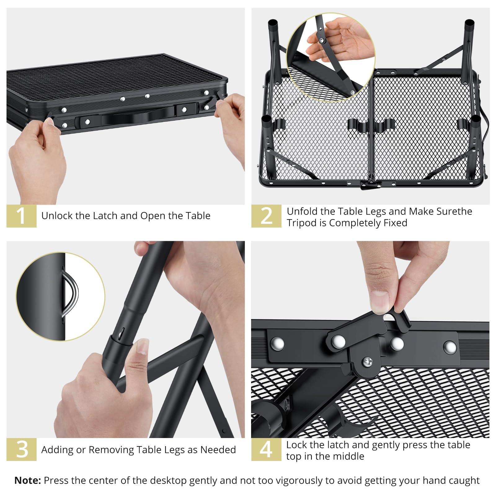 Anbte folding grill table dimensions 22.8 by 16 inches.