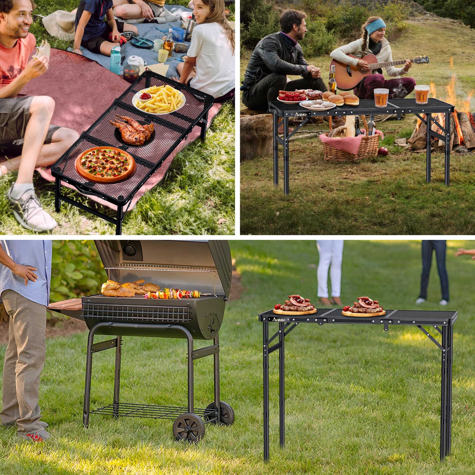 Versatile use: Anbte table suitable for camping, fishing, picnics, and RV trips.